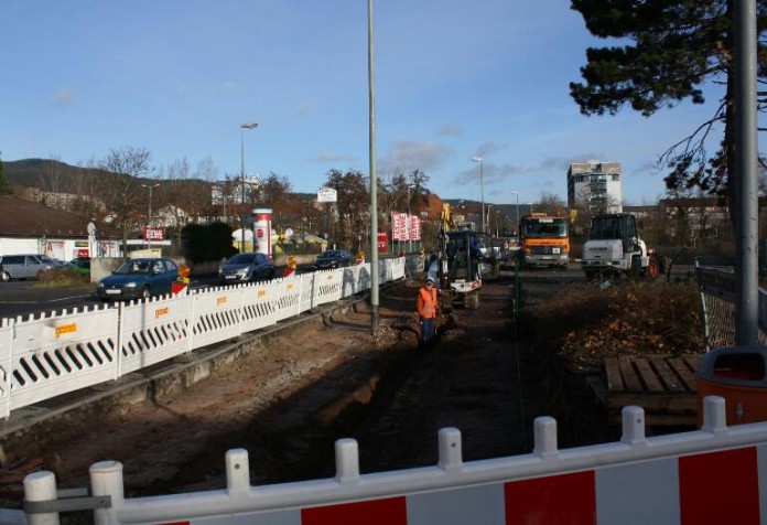 Baustelle in der Martin-Luther-Straße.