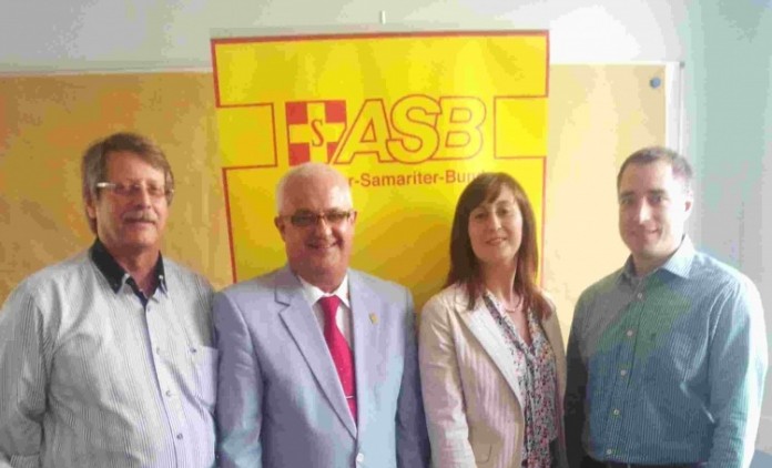 v.l.: ASB Landesvorsitzender Oswald Fechner, Kreisvorsitzender Holger Scharff, Stellvertreterin Julia May, Stellvertreter Andreas Mack