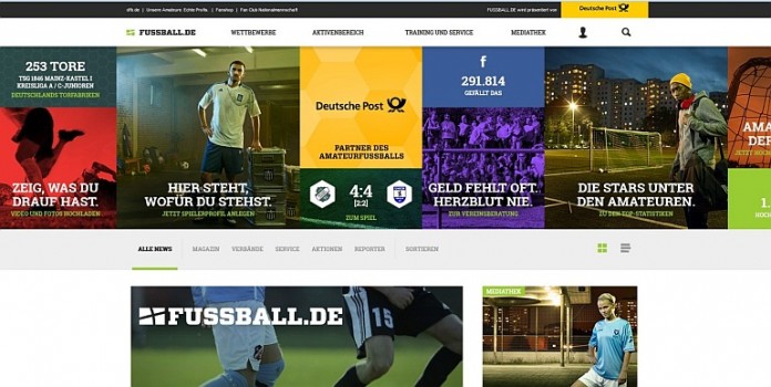 Screenshot von fussball.de.
