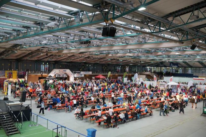 In der Europahalle fanden viele Musik- und Sportveranstaltungen statt. Hier ein Foto vom Badenmarathon 2013.