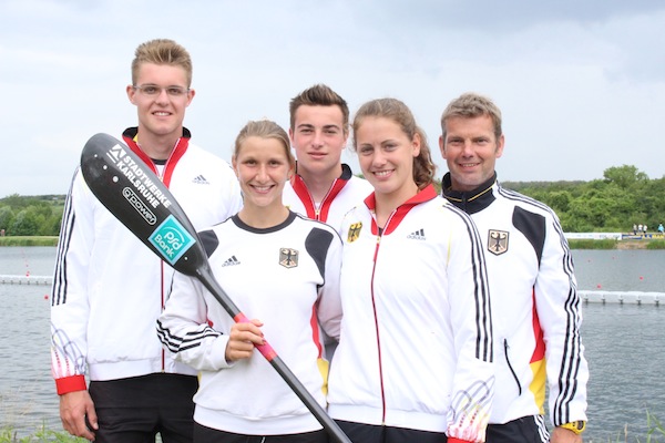V.l. Marc Poth, Sabrina Hering, Fabio Zetzmann, Kimberley Schenk und Trainer Ralf Straub