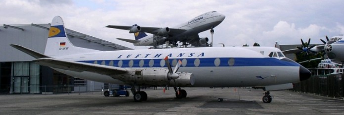 Die Vickers Viscount 814 im Technik Museum Speyer „hebt ab“.