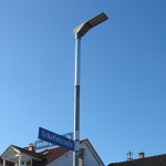 LED-Leuchte vom Typ Siteco SL10 Mini an der Ecke Scheffel-/Neuburger Straße.
