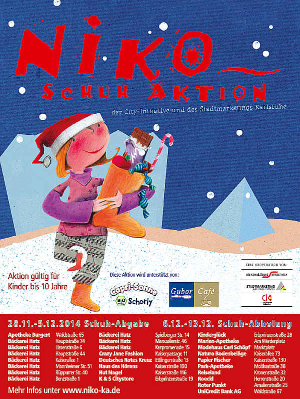 Plakat zur Niko-Schuh Aktion