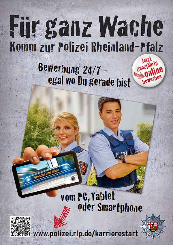 Bei der Polizei können sich Interessierte ab sofort online bewerben