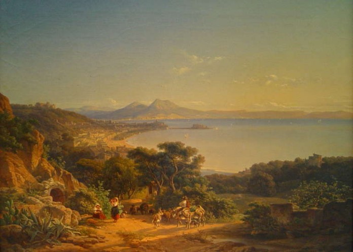Sehnsuchtsbild: Johann Nepomuk Otts Ölgemälde „Ansicht der Bucht von Neapel“ von 1831