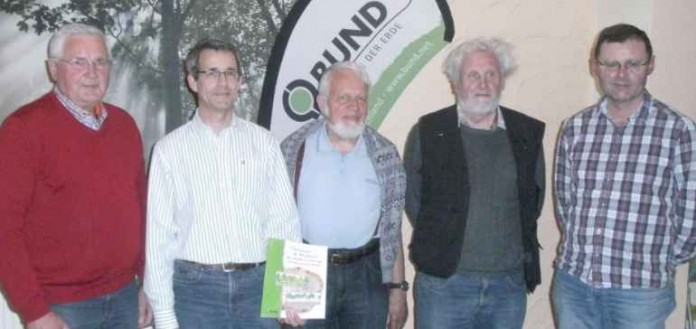Der Vorstand des BUND Kreisverbands Bergstraße: Rainer Bruckauf, Guido Carl, Hans-Jörg Langen, Willy Welti und Wolfgang Glanzner (von links). Auf dem Foto fehlt Herwig Winter.