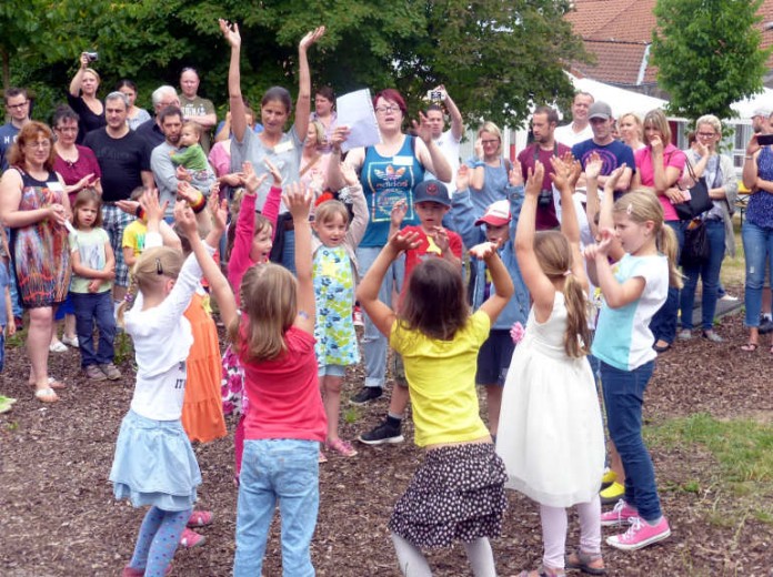 Die angehenden Schulkinder beim Sommerfest der Kita Buntspecht, Heppenheim