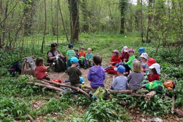 Impression aus der Projektphase, die eine Idee davon gibt, wie sich der Alltag der Naturgruppe der Kita Obere Setz gestalten wird