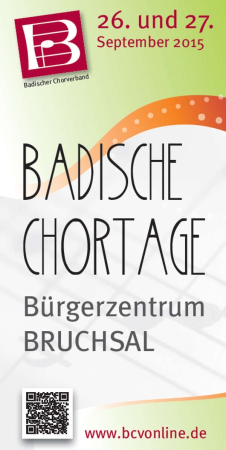Am 26./27.09.15 wird eine Fortbildungsveranstaltung für Chorleiter, Vereinsmanager, Vorstände, Sängerinnen und Sänger vom Badischen Chorverband angeboten