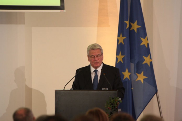 Bundespräsident Joachim Gauck in der Staatskanzlei