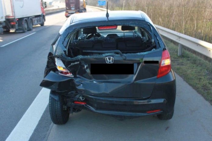 Der verunfallte Honda