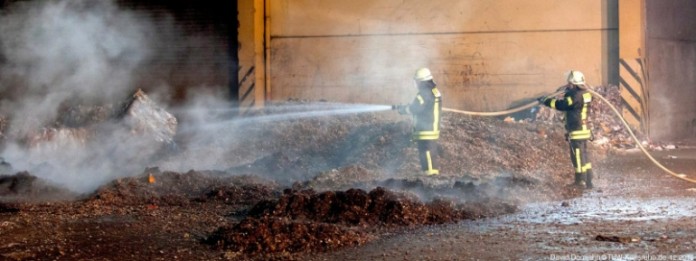 In einer Lagerhalle kam es zu einem Brand