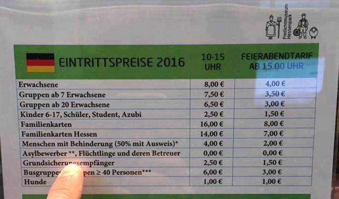 In Facebook wurde dieses Bild gepostet, um gegen die Preispolitik des Hessenparks mobil zu machen