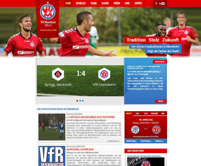 Das neue Design nach dem Relaunch der Webseite