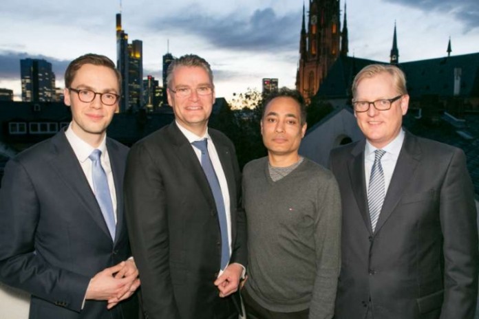 Markus Frank mit Constantin Alsheimer, Vishal Rai und Christian W. Jakob