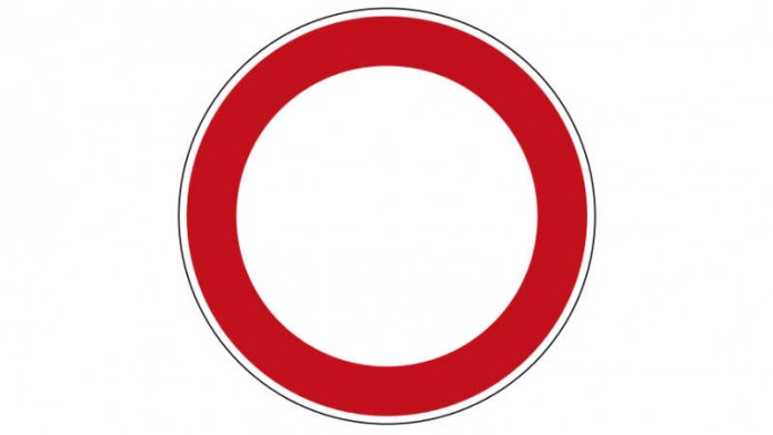 Symbolbild-Verbot für Fahrzeuge aller Art Zeichen 250 - Verbot für Fahrzeuge aller Art