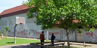 Die Wände des Pamina Schulzentrums wurden beschmiert (Foto: Kreisverwaltung Südliche Weinstraße)