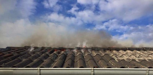 In der Schlettstatter Straße brannte ein Dachstuhl (Foto: Feuerwehr Landau)