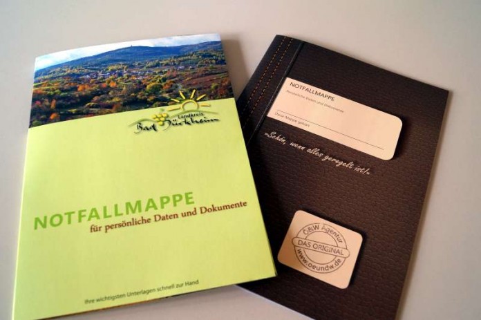 Notfallmappe DÜW Notfallmappe (Foto: Kreisverwaltung Bad Dürkheim)
