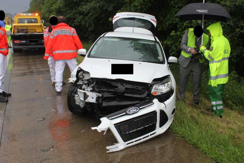 Das beschädigte Unfallfahrzeug