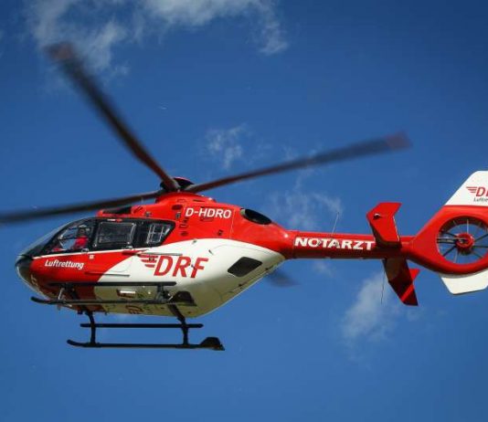 Ein Hubschrauber des Typs EC 135 kommt auch auf dieser Station zum Einsatz (Foto: Maike Glöckner)