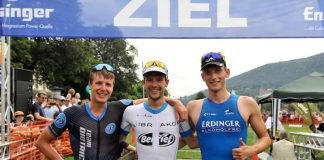 v.l. Markus Rolli, Patrick Lange und Florian Angert beim BASF Triathlon Cup Rhein Neckar 2016 in Heidelberg. www.rhein-neckar-picture.de