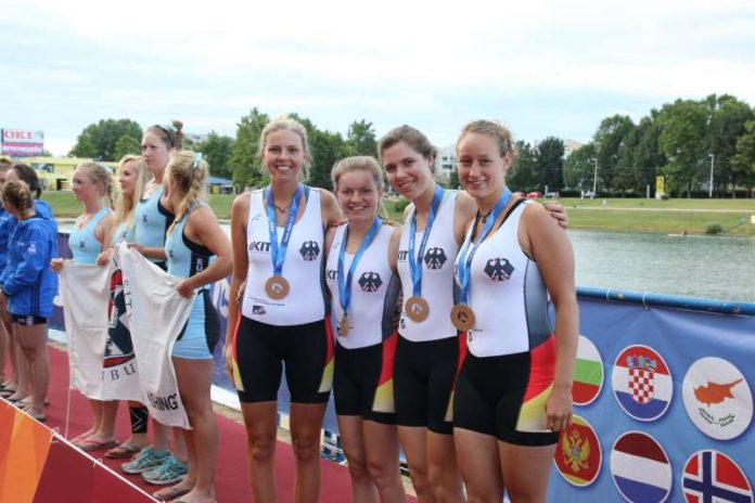 Die EUG-Bronzemedaillengewinnerinnen Luise Möller, Victoria Karl, Linda Möhlendick und Lisa Merz (Foto: Ralf Thanhäuser)