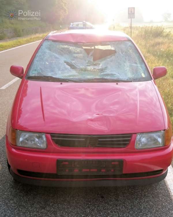 Der VW Polo nach der Kollision (Foto: Polizei)