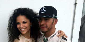 Patricia Meeden mit dem Formel1-Sieger Lewis Hamilton (Foto: BB Promotion)