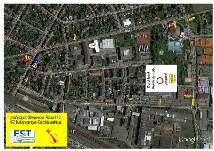 Umleitungsplan (Foto: Stadt Schwetzingen)