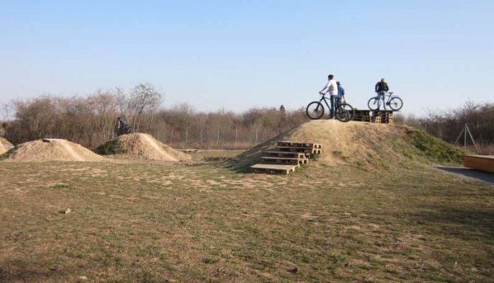 Seit rund einem Jahr gibt es auf dem Spiel- und Sportcampus den rund 3.000 Quadratmeter großen Dirtpark. Die Anlage wird gut angenommen – nun stehen Nachbesserungsarbeiten an. (Foto: Stadt Landau in der Pfalz)