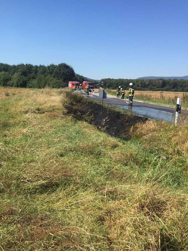 Böschungsbrand Neustadt Flächenbrand in der Nähe der Autobahnanschlussstelle Neustadt-Süd (Foto: Feuerwehr Neustadt)