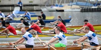 Wettkampfszene bei der Benefizregatta "Rudern gegen Krebs" (Foto: RG und NCT Heidelberg)