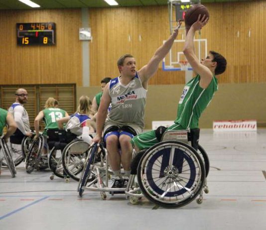 „Not in my house! Mit Teamplay und guter Defense, wie hier Sven Eckhardt vergangene Saison gegen die Skywheelers 2, wollen die Rolling Chocolate Heidelberg vor eigenem Publikum im SZ Süd erfolgreich in die Saison starten. (Foto: Dominik Borg)
