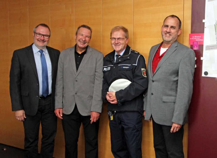 OB Claus, Gunter Fleischmann, Swen Heinszen, Knut Krieger, Polizei OB Claus, Gunter Fleischmann, Swen Heinszen, Knut Krieger, Polizei