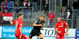 Lucas Höler traf zum 1:0 – der SV Sandhausen gewann die Testpartie gegen Eintracht Frankfurt schließlich mit 3:1. (Foto: SV Sandhausen)