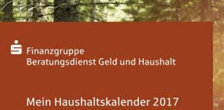 Broschüre kombiniert Kalender und Haushaltsbuch: Der neu erschienene Haushaltskalender 2017 kann als Broschüre unter www.geld-und-haushalt.de kostenlos bestellt oder heruntergeladen werden.