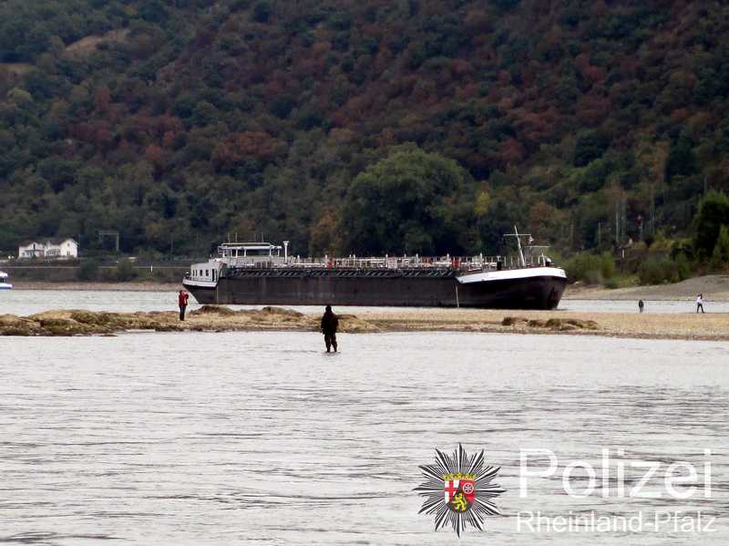 Das betroffene Motorschiff in Höhe Oberwesel