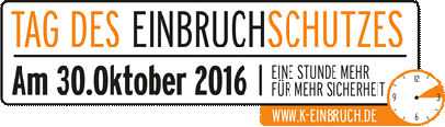 Am 30. Oktober 2016 ist Tag des Einbruchschutzes. Eine Stunde mehr für Sicherheit. Am 30. Oktober 2016 ist Tag des Einbruchschutzes. Eine Stunde mehr für Sicherheit.