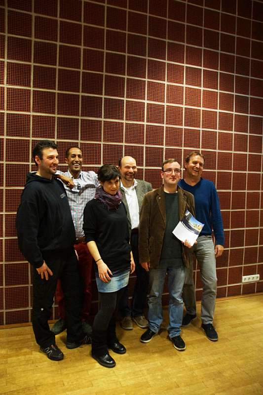 Markus Unterländer, David Schenkenberg, Ellen Herzhauser, Prof. Dr. Andreas Rein, Chris Beck und Klaus Wagner. (Foto: Hochschule Ludwigshafen)