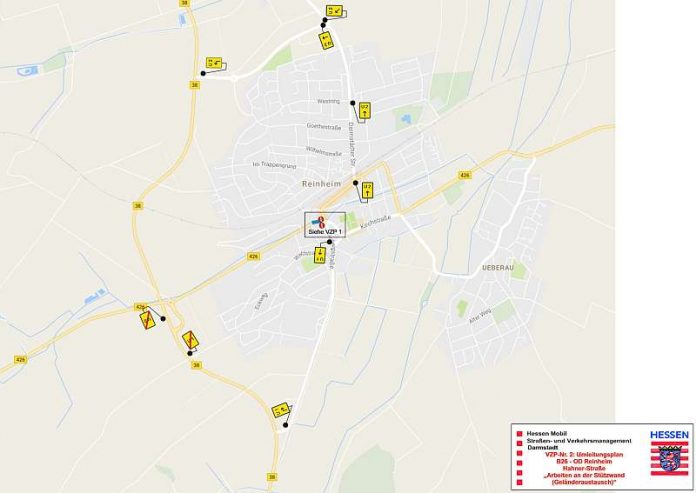 Umleitungsplan (Quelle: Hessen Mobil) Umleitungsplan (Quelle: Hessen Mobil)