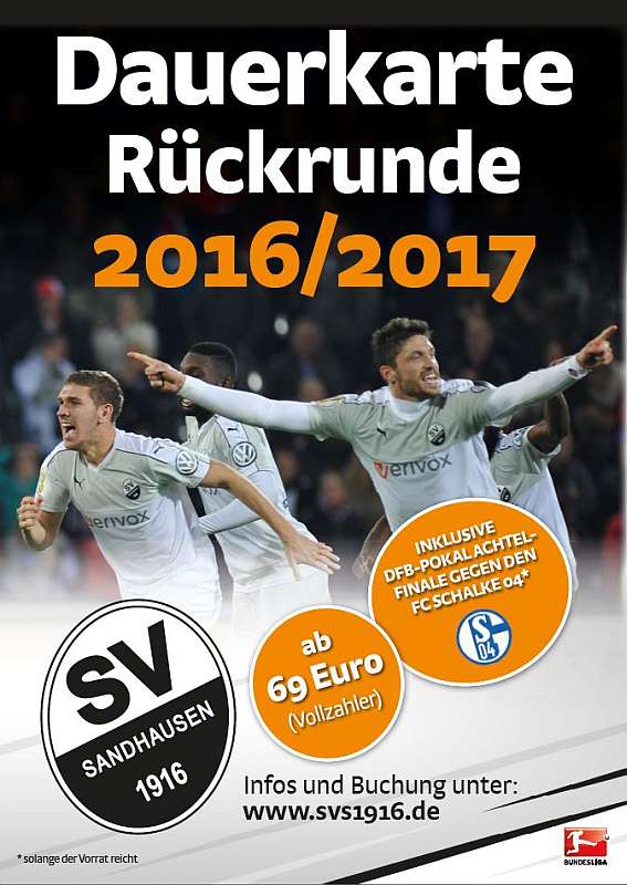 Auf alle Rückrundendauerkarteninhaber wartet neben den acht Rückrunden-Heimspielen auch das DFB-Pokal Highlight gegen den FC Schalke 04.