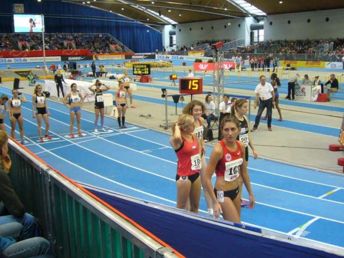 Leichtathletik in der Messe Karlsruhe (Foto: Hannes Blank)