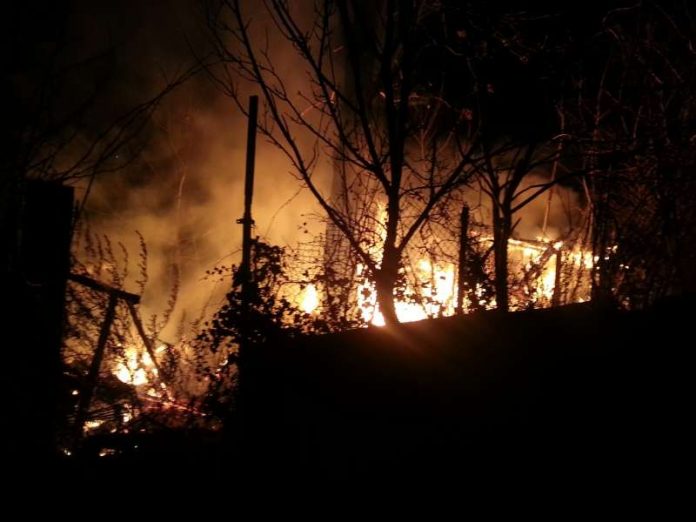 Zwei Gartenhäuser standen in Flammen (Foto: Polizei RLP)