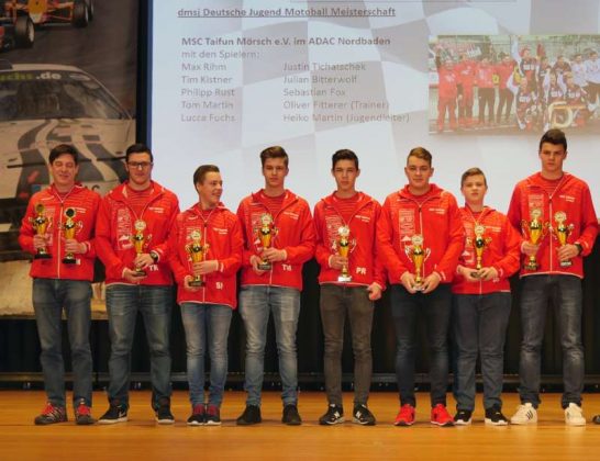 Die Jugendmannschaft des MSC Taifun Mörsch war erfolgreichste nordbadische Nachwuchsmannschaft – sie gewann die dmsj Deutsche Jugend Motoball Meisterschaft. (Foto: ADAC Nordbaden e.V./Sinz)