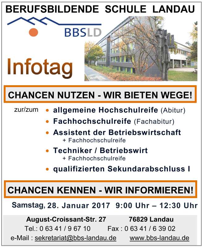 Infotag 2017 der BBS Landau Infotag 2017 der BBS Landau