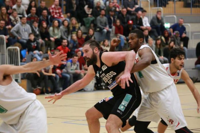 Mit 24 Rebounds nicht zu stoppen: Center Denis Vrsaljko (Foto: KIT SC GEQUOS/Denny Möller) Mit 24 Rebounds nicht zu stoppen: Center Denis Vrsaljko (Foto: KIT SC GEQUOS/Denny Möller)
