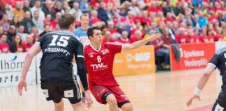 "Er ist ein richtig Guter", sagt TSG-Cheftrainer Ben Matschke über Robin Egelhof, den sich die Eulen geangelt haben. Die Szene zeigt den Linkshänder im Pokalmatch gegen den THW Kiel. (Foto: Harry Reis)