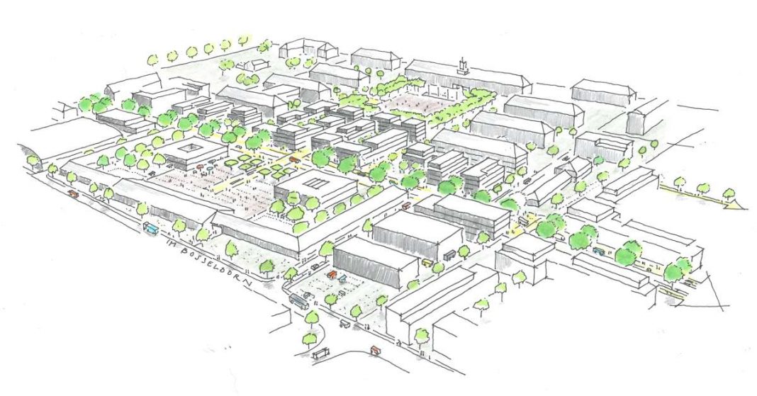 Illustration des Entwurfs aus westlicher Richtung. (Grafik: BPD Immobilienentwicklung)